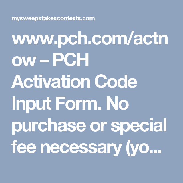 is pch actnow legitimate to enter