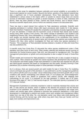 Greenwood Management Technical Forestry Report Teak 