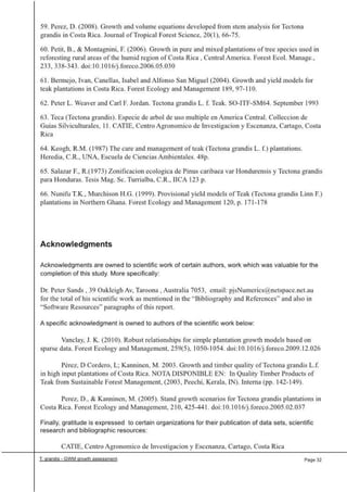 Greenwood Management Technical Forestry Report Teak 